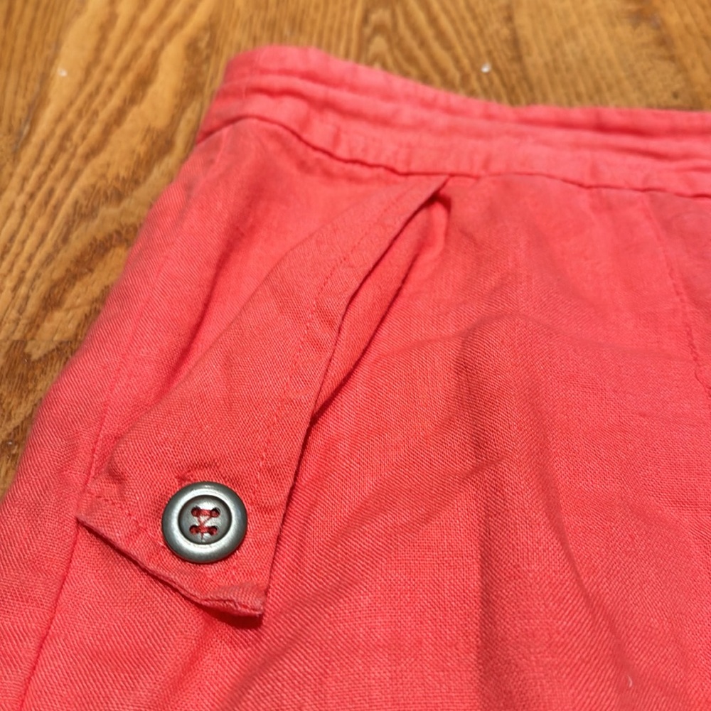 Willi Smith 100% linen coral skirt size 6 - Picture 3 of 5